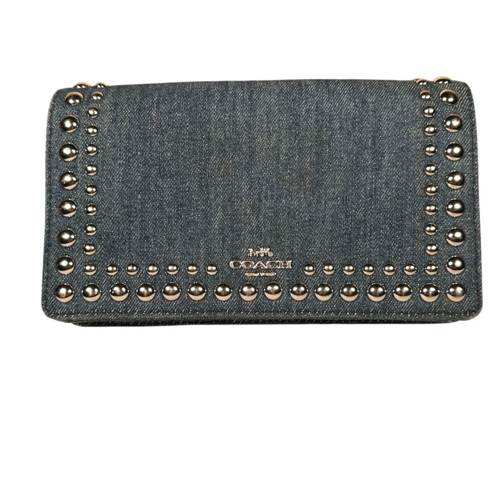 COACH Anna Foldover Clutch Crossbody with Rivets - Picture 7 of 15